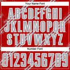 Custom Red Gray-White Abstract Fragment Art Splash Sublimation Soccer Uniform Jersey