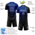 Custom Black Royal-White Modern Polka Dot Sublimation Soccer Uniform Jersey