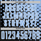 Custom Black Light Blue-White Modern Polka Dot Sublimation Soccer Uniform Jersey