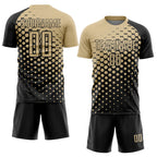 Custom Black Vegas Gold Modern Polka Dot Sublimation Soccer Uniform Jersey