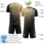 Custom Black Vegas Gold Modern Polka Dot Sublimation Soccer Uniform Jersey
