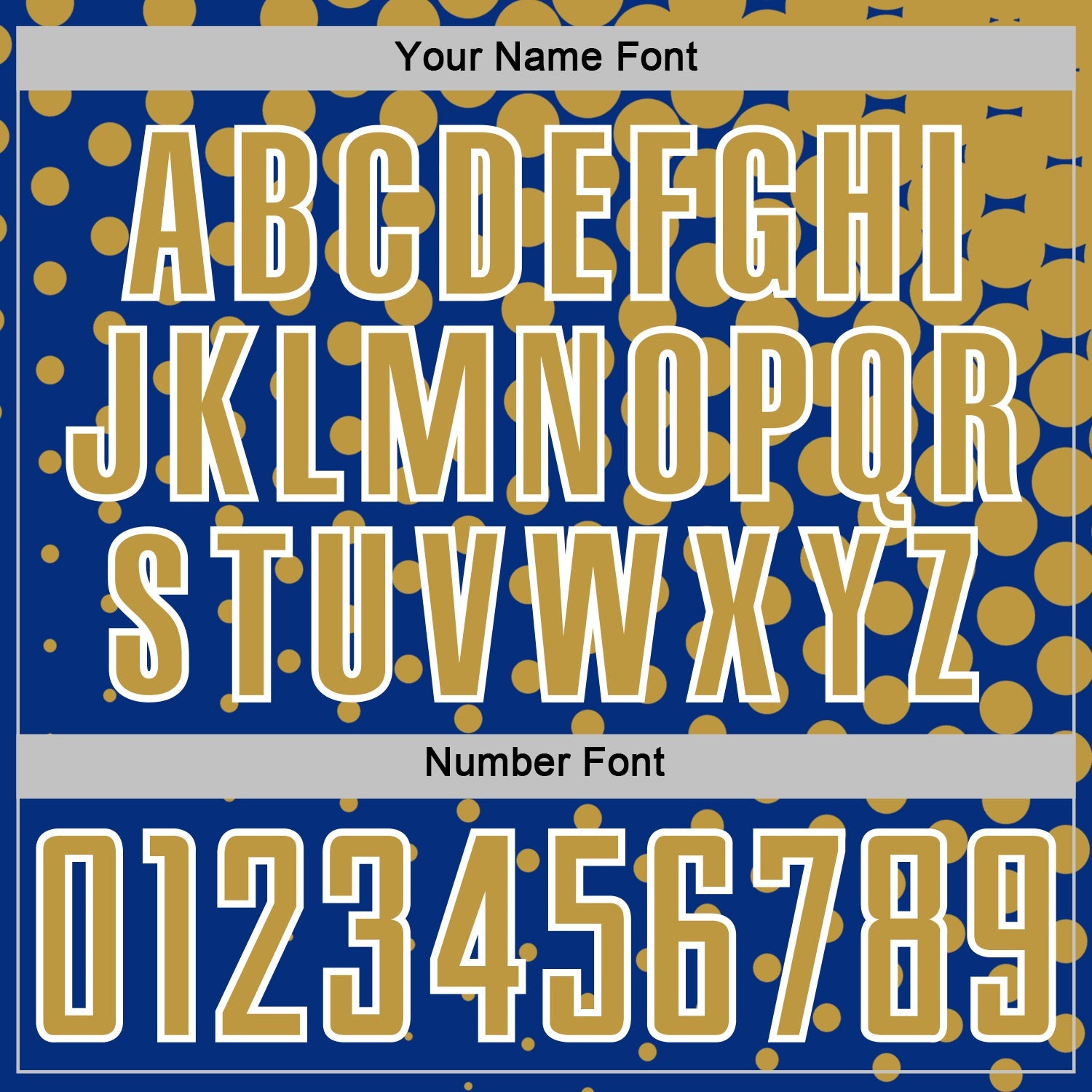 Custom Royal Old Gold-White Modern Polka Dot Sublimation Soccer Uniform Jersey