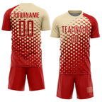 Custom Red Cream Modern Polka Dot Sublimation Soccer Uniform Jersey