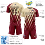 Custom Crimson Cream-Black Modern Polka Dot Sublimation Soccer Uniform Jersey