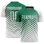 Custom White Kelly Green Modern Polka Dot Sublimation Soccer Uniform Jersey