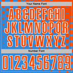 Custom Powder Blue Orange-White Modern Polka Dot Sublimation Soccer Uniform Jersey