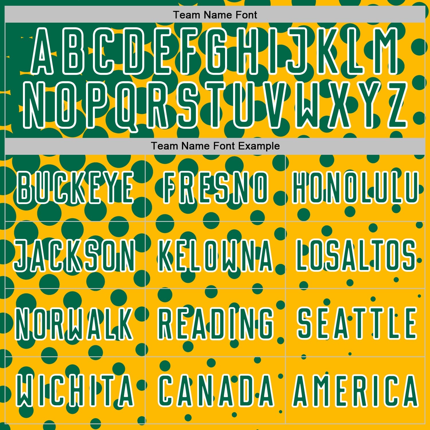 Custom Gold Kelly Green-White Modern Polka Dot Sublimation Soccer Uniform Jersey