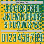 Custom Gold Kelly Green-White Modern Polka Dot Sublimation Soccer Uniform Jersey