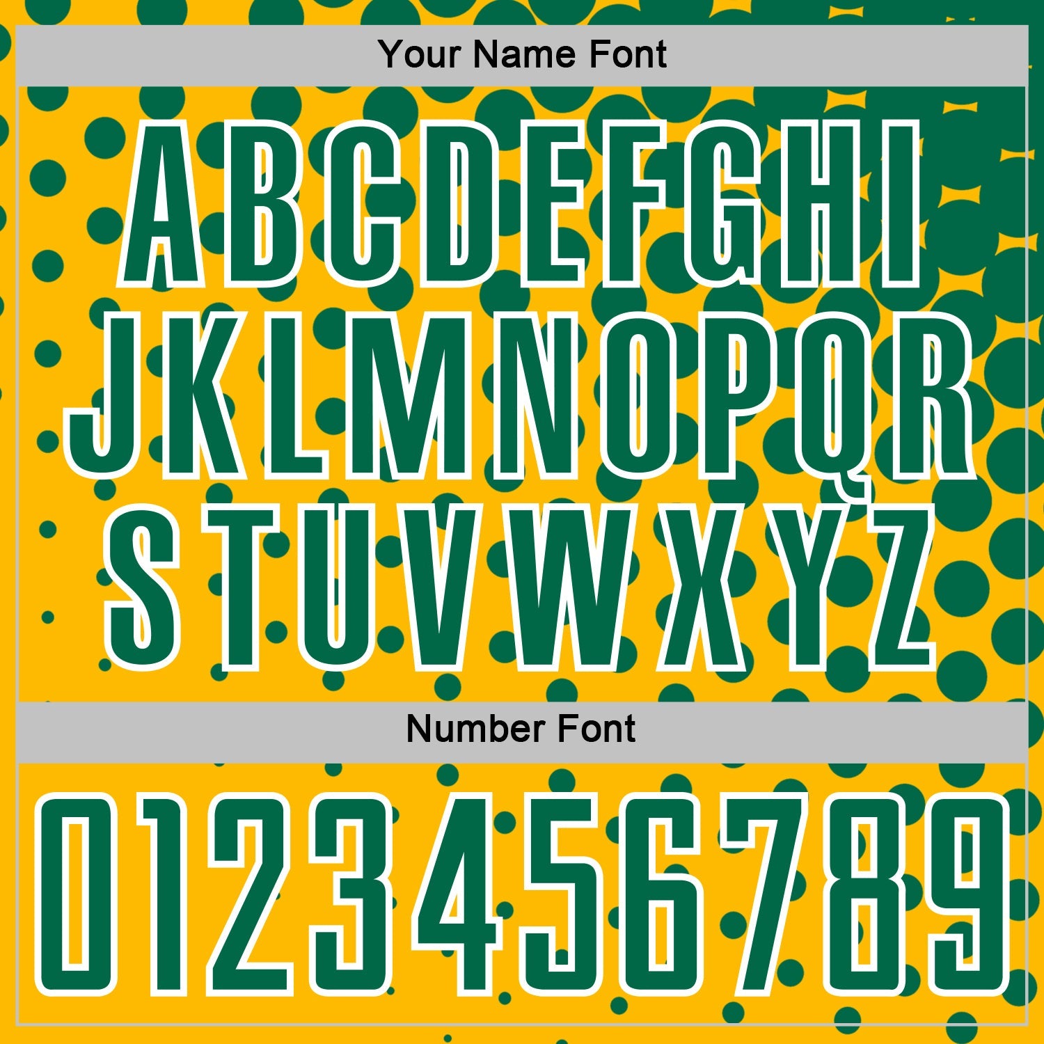 Custom Gold Kelly Green-White Modern Polka Dot Sublimation Soccer Uniform Jersey