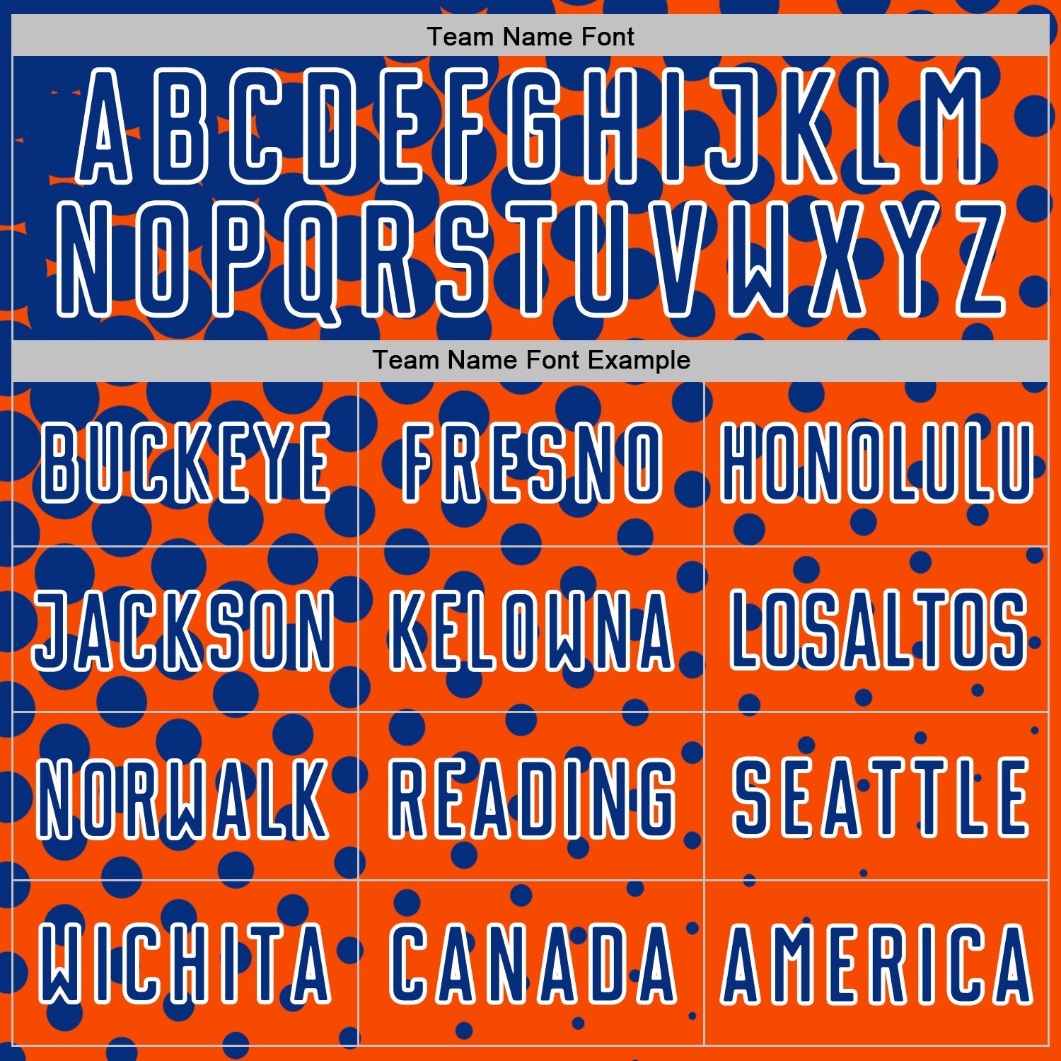 Custom Orange Royal-White Modern Polka Dot Sublimation Soccer Uniform Jersey