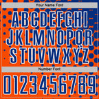 Custom Orange Royal-White Modern Polka Dot Sublimation Soccer Uniform Jersey