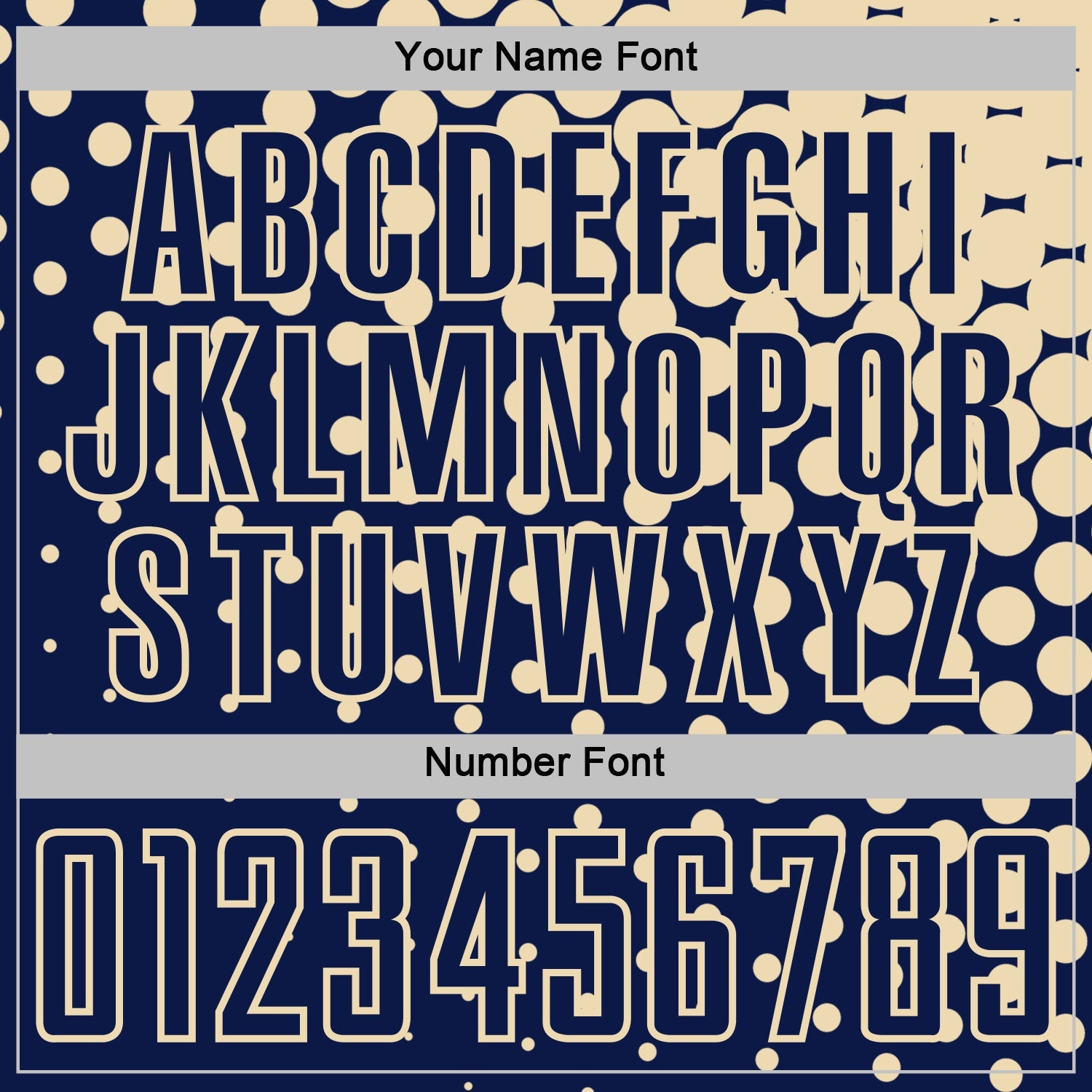 Custom Navy Cream Modern Polka Dot Sublimation Soccer Uniform Jersey