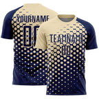 Custom Navy Cream Modern Polka Dot Sublimation Soccer Uniform Jersey