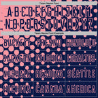 Custom Navy Medium Pink Modern Polka Dot Sublimation Soccer Uniform Jersey