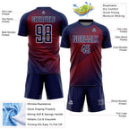 Custom Navy Crimson-White Line Sublimation Soccer Uniform Jersey
