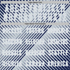 Custom Navy Silver-White Line Sublimation Soccer Uniform Jersey