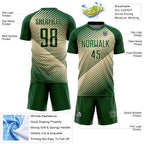 Custom Green Cream Line Sublimation Soccer Uniform Jersey