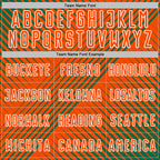 Custom Kelly Green Orange-White Line Sublimation Soccer Uniform Jersey