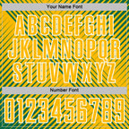 Custom Kelly Green Gold-White Line Sublimation Soccer Uniform Jersey