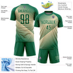 Custom Kelly Green Cream Line Sublimation Soccer Uniform Jersey