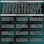 Custom Teal Black-White Line Sublimation Soccer Uniform Jersey