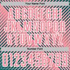 Custom Teal Medium Pink-White Line Sublimation Soccer Uniform Jersey