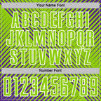 Custom Purple Neon Green-White Line Sublimation Soccer Uniform Jersey