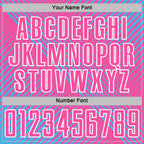 Custom Sky Blue Pink-White Line Sublimation Soccer Uniform Jersey