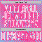 Custom Light Blue Pink-White Line Sublimation Soccer Uniform Jersey