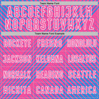 Custom Powder Blue Pink-White Line Sublimation Soccer Uniform Jersey