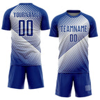 Custom Royal White Line Sublimation Soccer Uniform Jersey