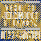 Custom Royal Old Gold-White Line Sublimation Soccer Uniform Jersey