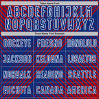 Custom Red Royal-White Line Sublimation Soccer Uniform Jersey