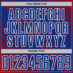 Custom Red Royal-White Line Sublimation Soccer Uniform Jersey