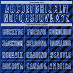 Custom Black Royal-White Lines Sublimation Soccer Uniform Jersey