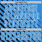 Custom Black Powder Blue-White Lines Sublimation Soccer Uniform Jersey