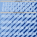 Custom Royal Light Blue-White Lines Sublimation Soccer Uniform Jersey