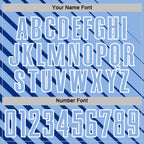 Custom Royal Light Blue-White Lines Sublimation Soccer Uniform Jersey