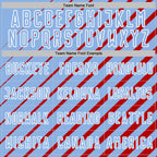 Custom Red Light Blue-White Lines Sublimation Soccer Uniform Jersey