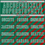 Custom Red Kelly Green-White Lines Sublimation Soccer Uniform Jersey