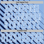 Custom Navy Light Blue-White Lines Sublimation Soccer Uniform Jersey