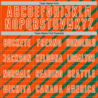 Custom Kelly Green Orange-White Lines Sublimation Soccer Uniform Jersey