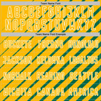 Custom Kelly Green Gold-White Lines Sublimation Soccer Uniform Jersey