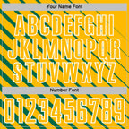 Custom Kelly Green Gold-White Lines Sublimation Soccer Uniform Jersey