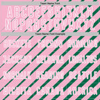 Custom Kelly Green Light Pink-White Lines Sublimation Soccer Uniform Jersey