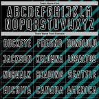 Custom Teal Black-White Lines Sublimation Soccer Uniform Jersey