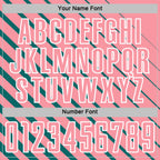 Custom Teal Medium Pink-White Lines Sublimation Soccer Uniform Jersey