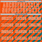 Custom Teal Orange-White Lines Sublimation Soccer Uniform Jersey