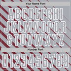 Custom Burgundy Gray-White Lines Sublimation Soccer Uniform Jersey