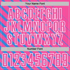 Custom Powder Blue Pink-White Lines Sublimation Soccer Uniform Jersey